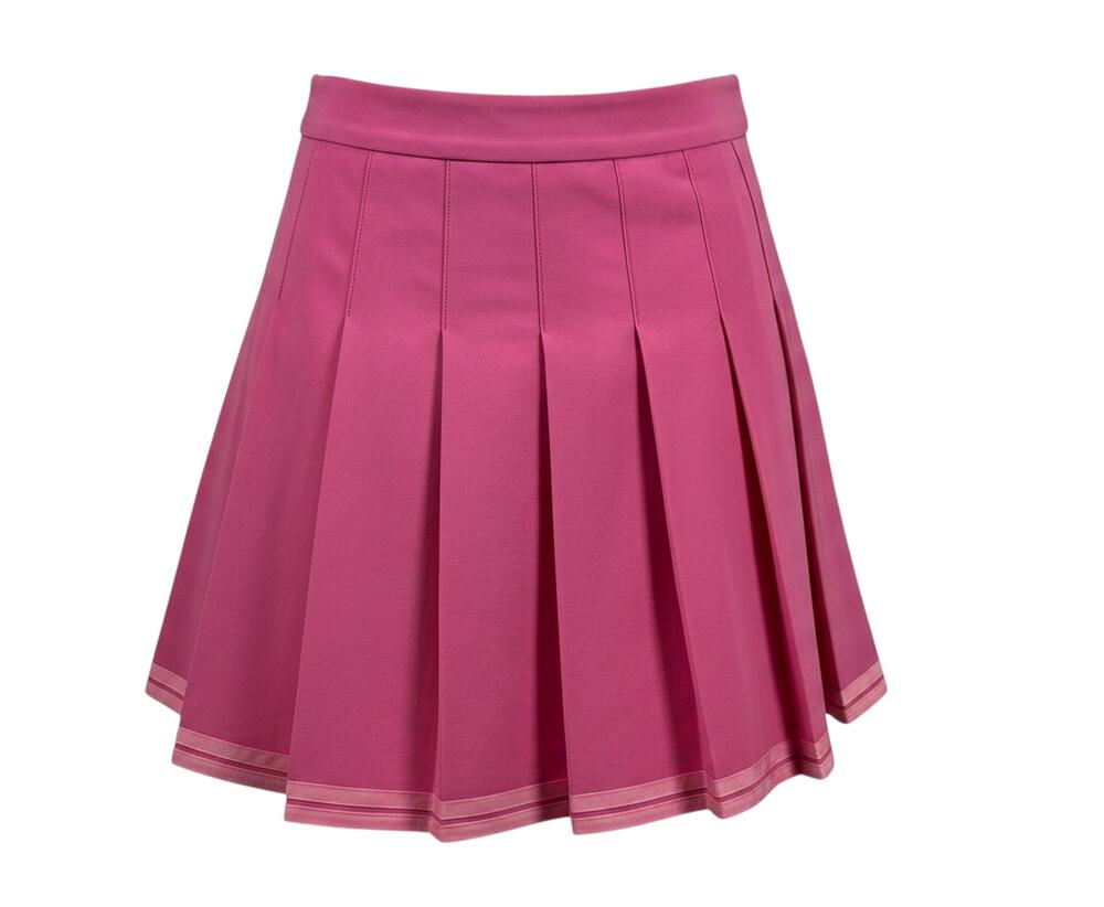 Sunday Best (Artizia) Hot Pink pleated mini skirt with side zipper and ribbon tr